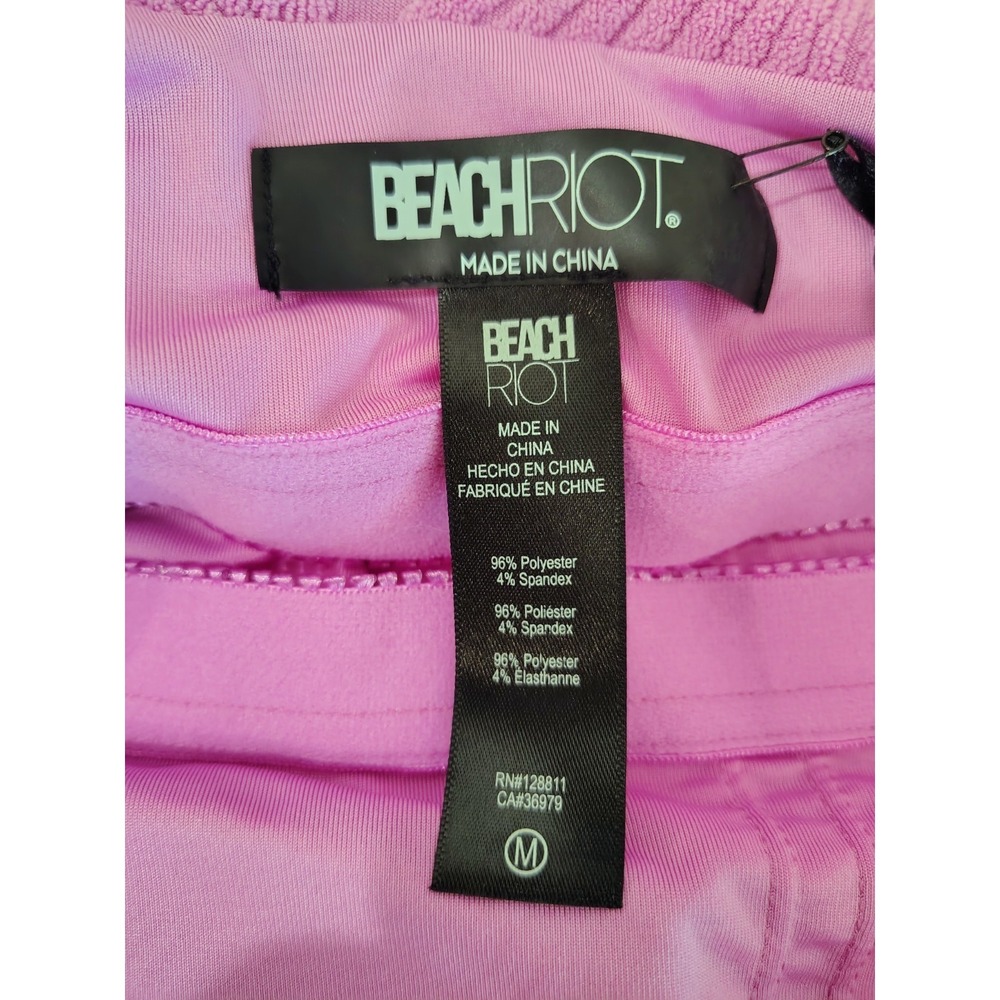 Beach Riot Women's Size Medium Pink Shell Texture Athena One Piece Swim Suit - Picture 7 of 8